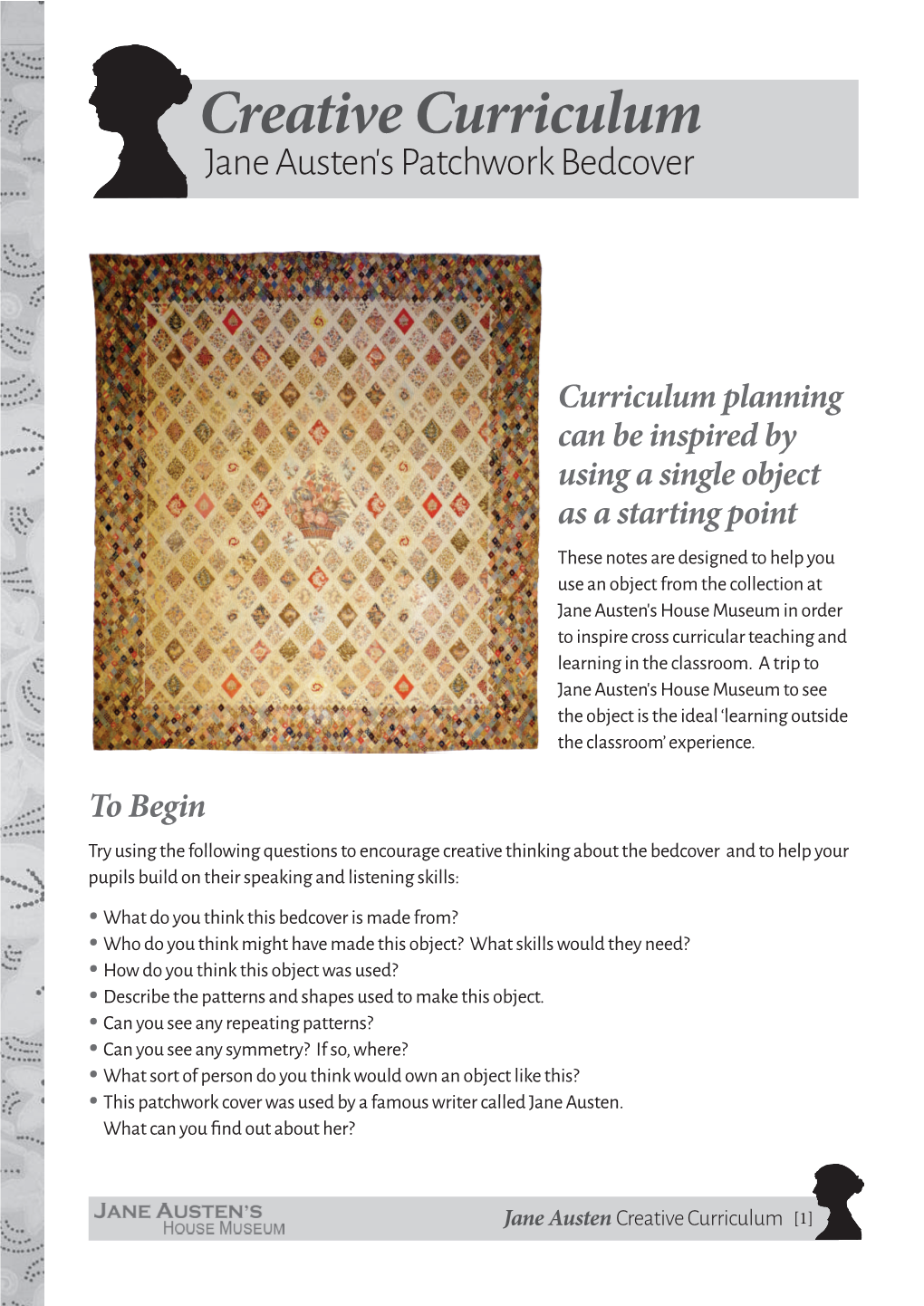Creative Curriculum Jane Austen’S Patchwork Bedcover