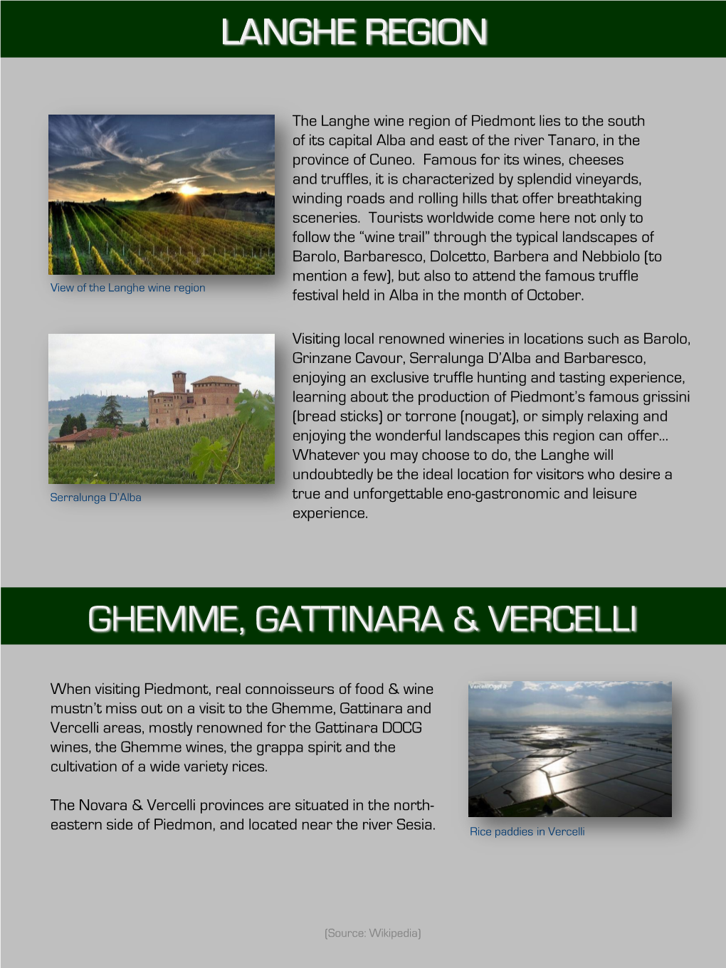 Langhe Region Ghemme, Gattinara & Vercelli