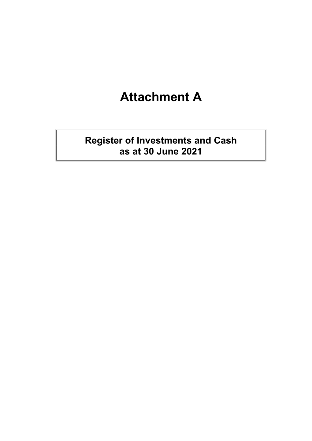 Attachment A