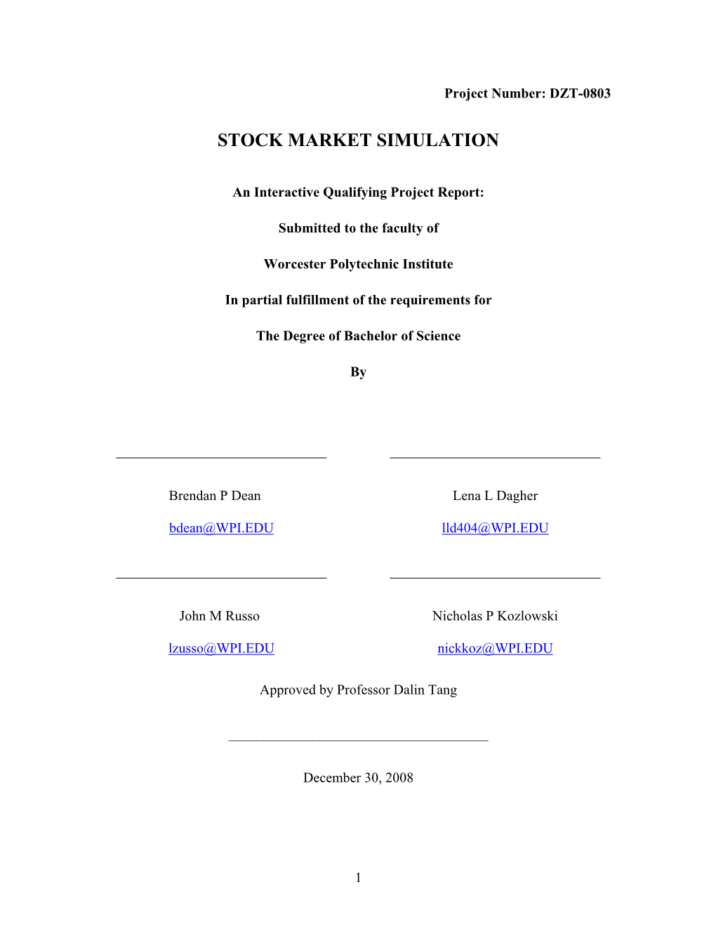 Stock Market Simulation