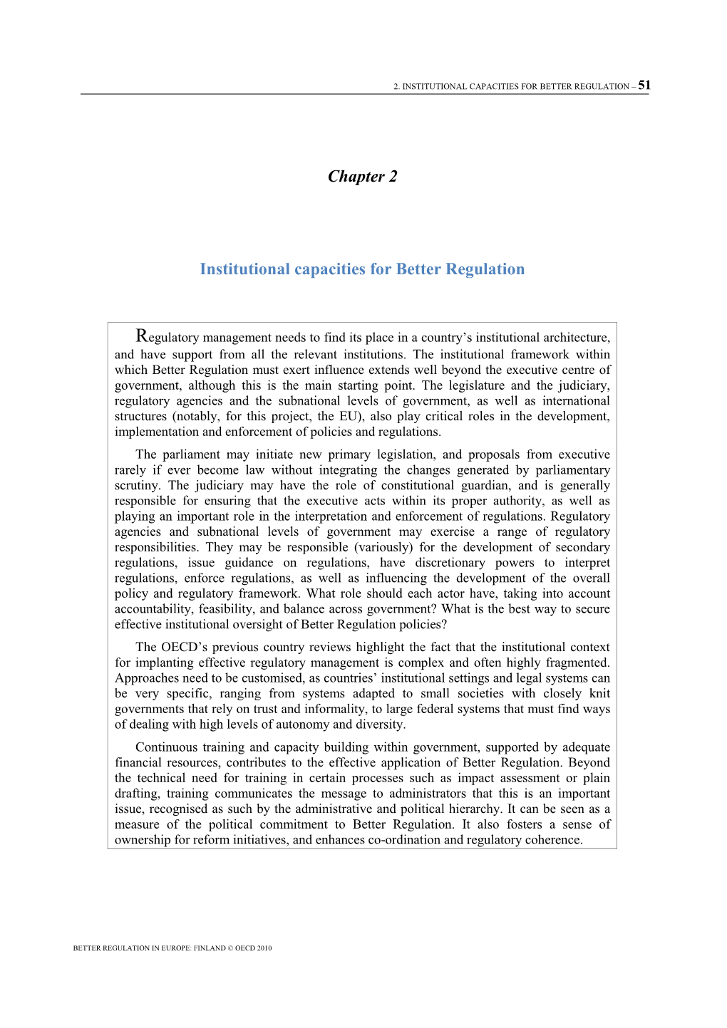Chapter 2 Institutional Capacities for Better Regulation