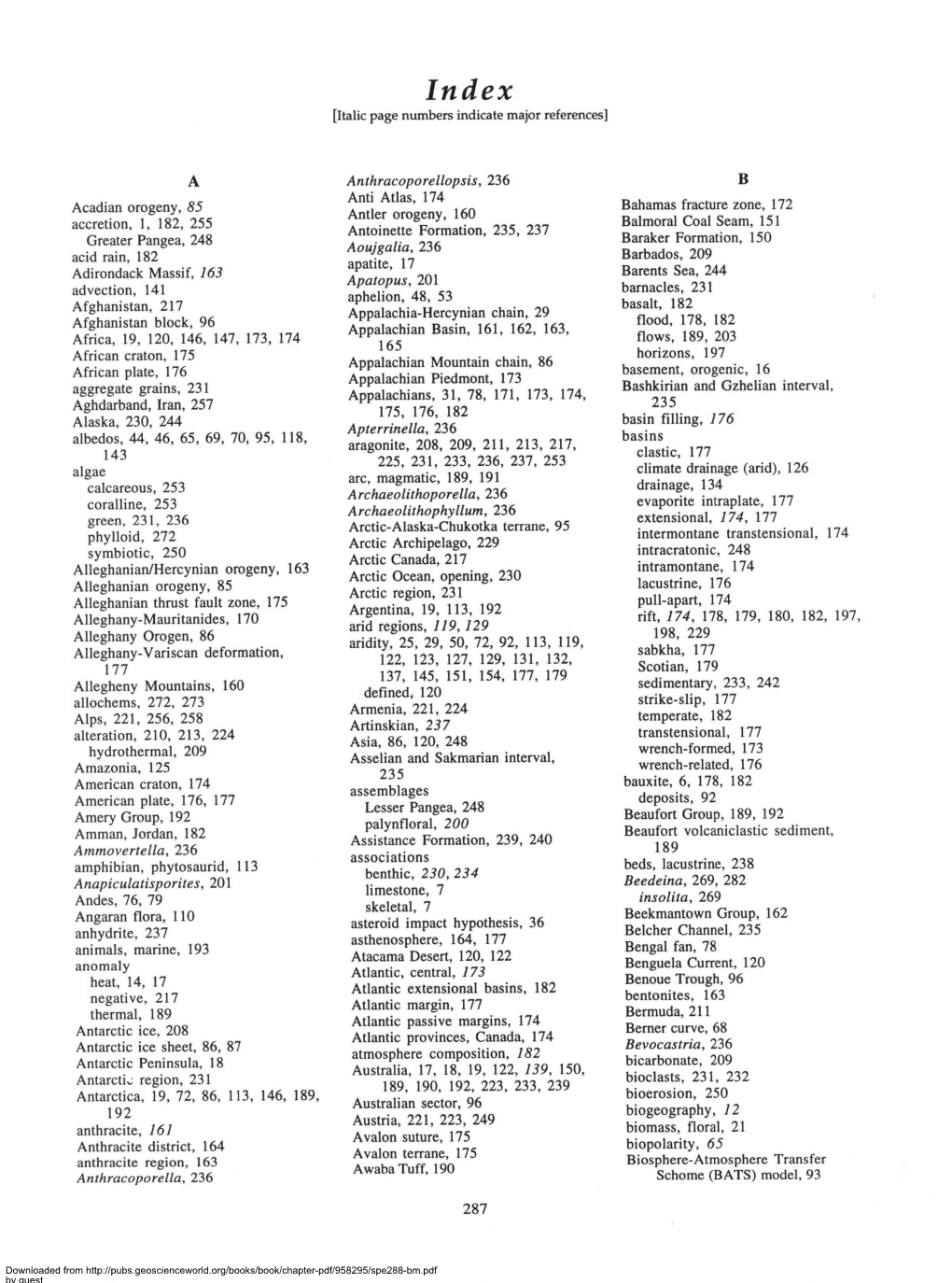 Acadian Orogeny, 85 Accretion, 1, 182, 255