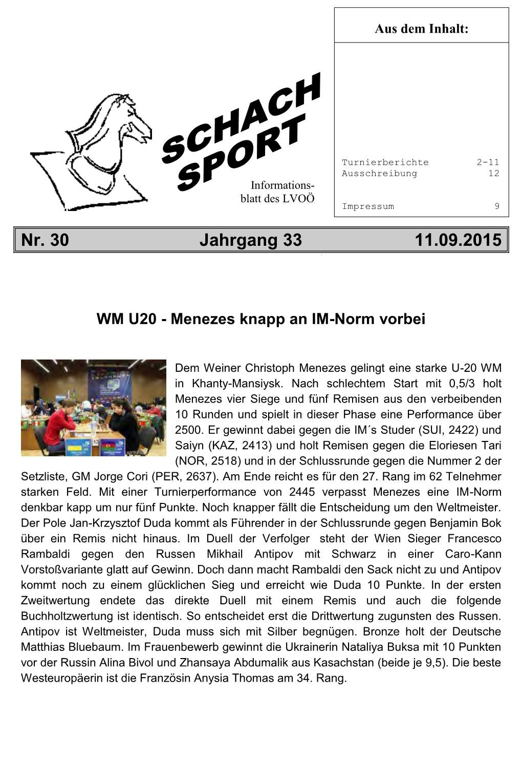 Schachsport Nr. 30-33