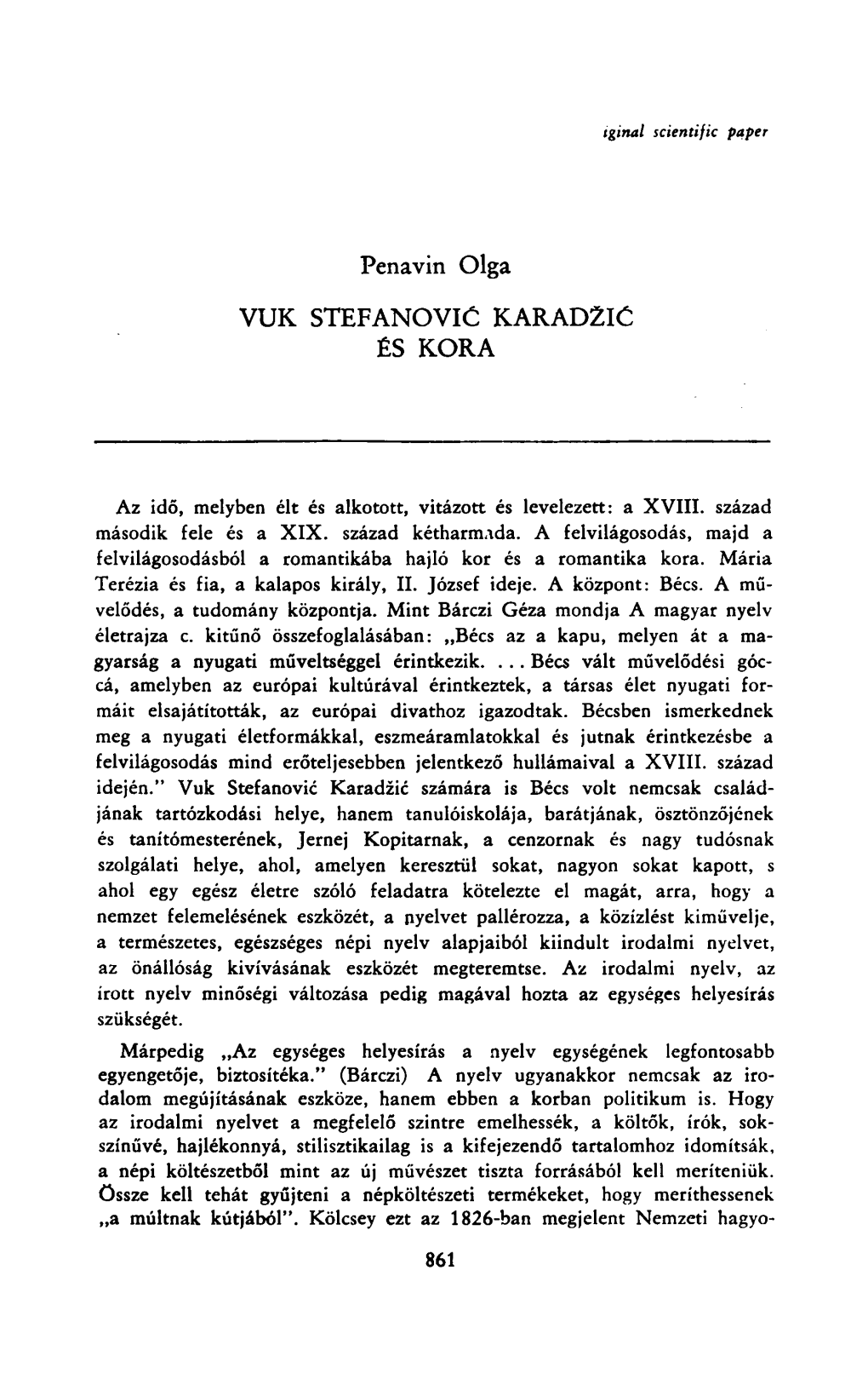 Penavin Olga VUK STEFANOVIC KARADZIC ÉS KORA