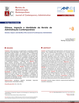Revista De Administração Contemporânea Journal of Contemporary Administration E-ISSN: 1982-7849