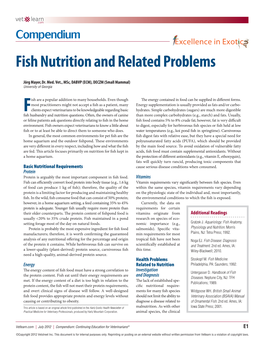 Fish Nutrition and Related Problems