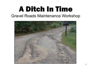 Gravel Roads Maintenance & Frontrunner Training Workshop