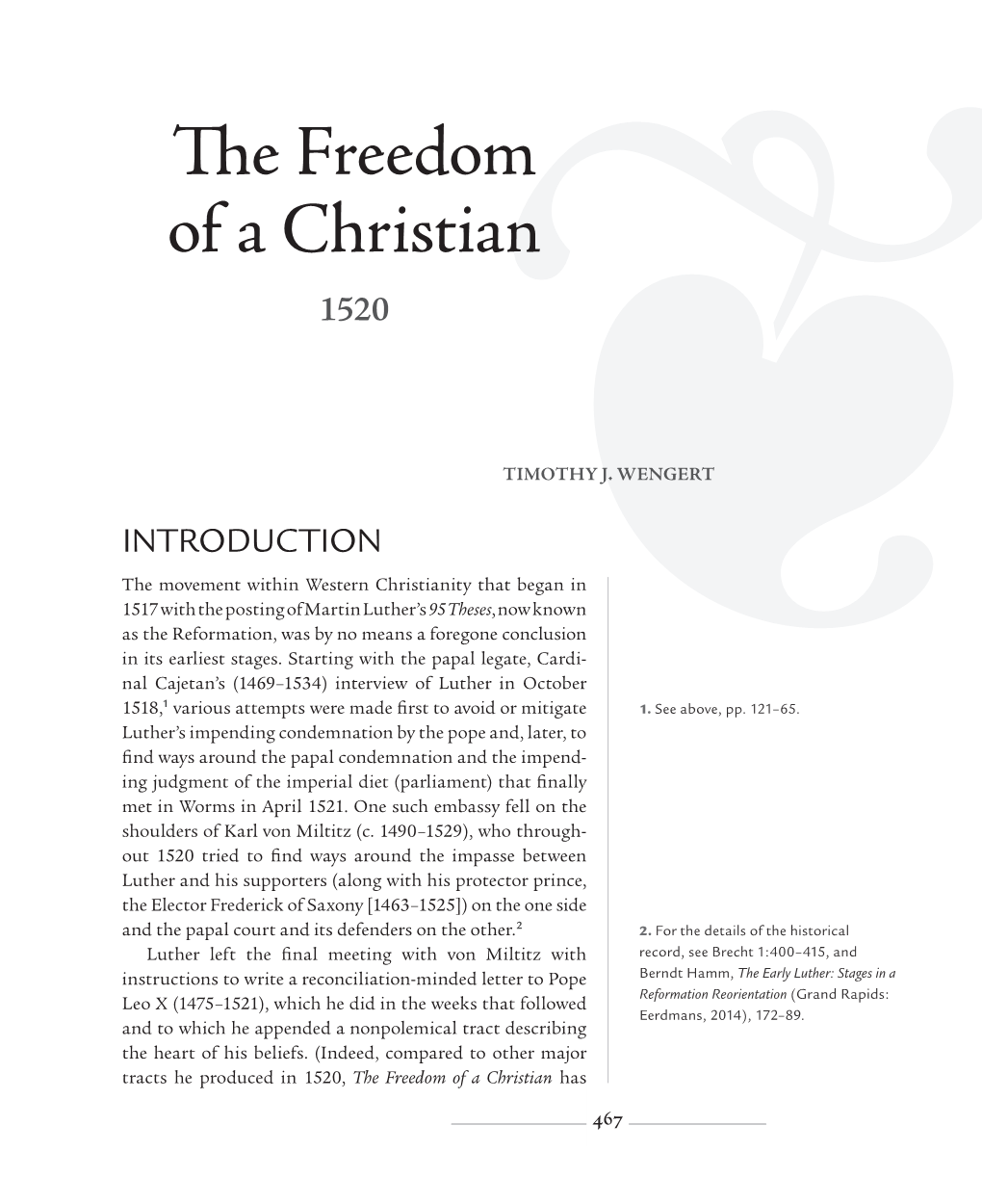 The Freedom of a Christian 1520