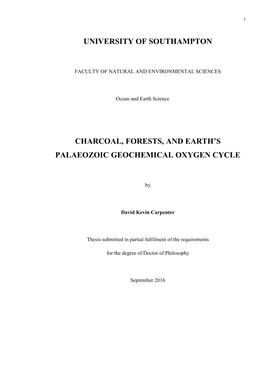 Charcoal, Forests, and Earth's Palaeozoic Geochemical Oxygen Cycle