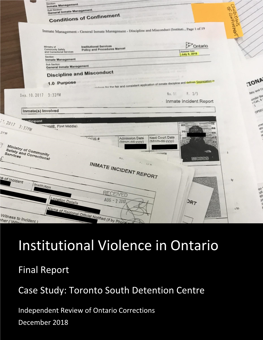 Institutional Violence in Ontario Corrections