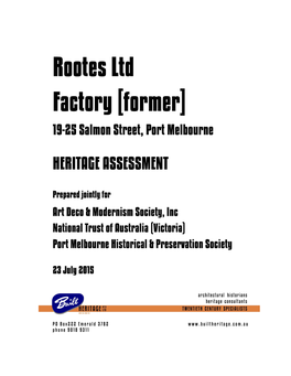Rootes Ltd Factory [Former] 19-25 Salmon Street, Port Melbourne