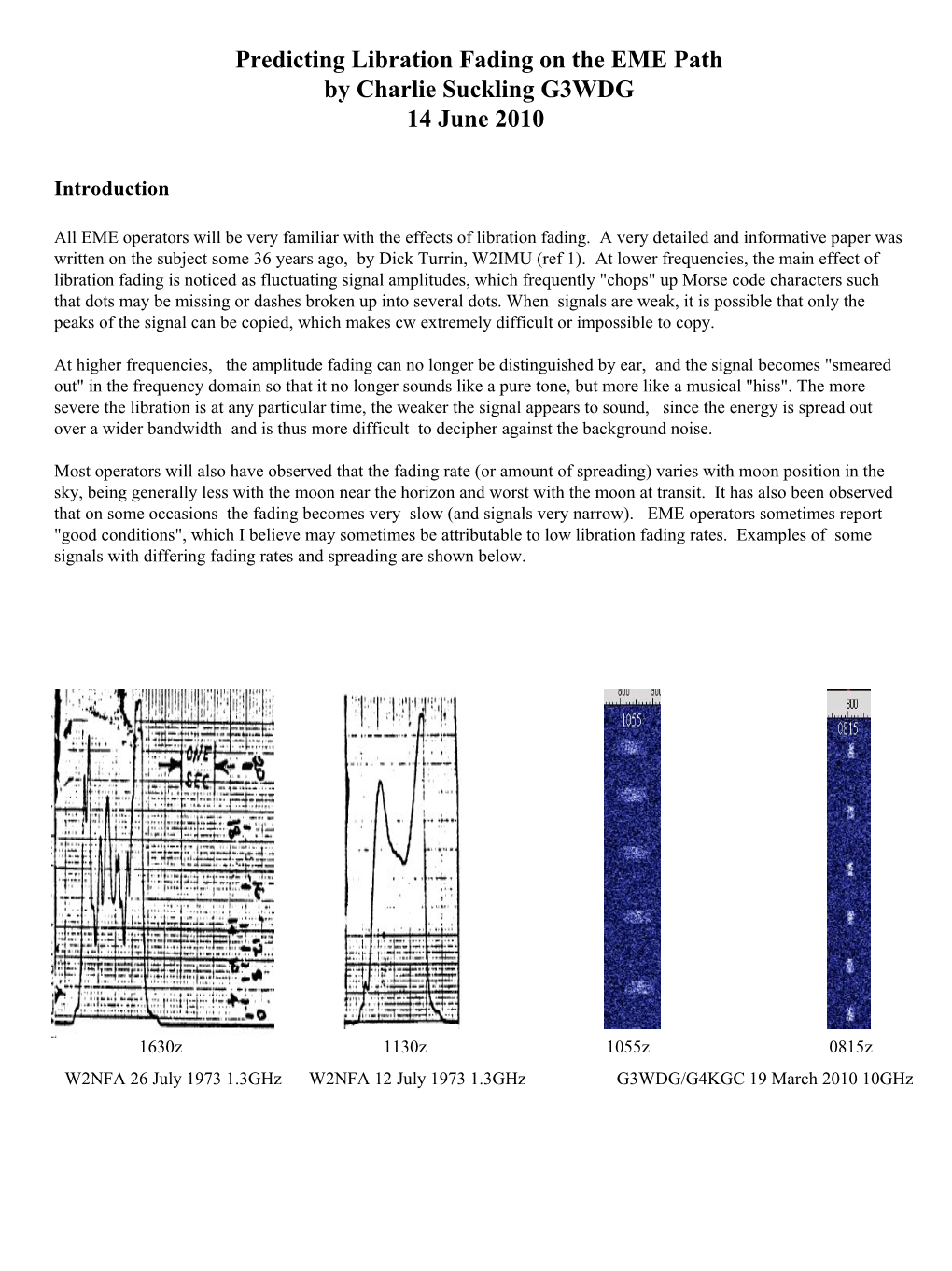 Predicting Libration Fading on the EME Path by Charlie Suckling G3WDG 14 June 2010