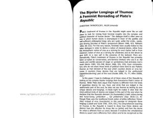 The Bipolar Longings of Thumos: a Feminist Rereading of Plato's Republic