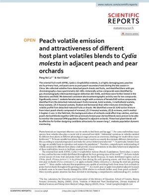 Peach Volatile Emission and Attractiveness of Different Host Plant
