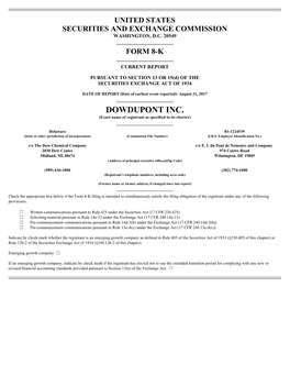 DOWDUPONT INC. (Exact Name of Registrant As Specified in Its Charter)