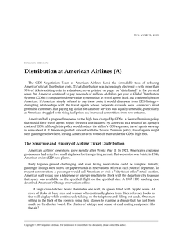 Distribution at American Airlines (A)