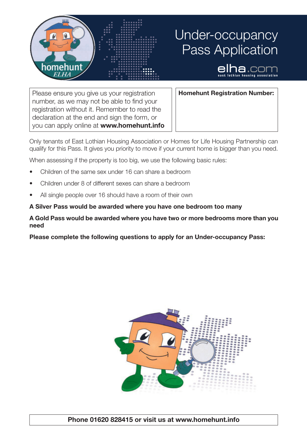 Under-Occupancy Pass Application Elha.Com East Lothian Housing Association