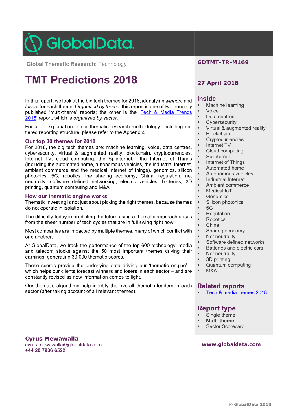 TMT Predictions 2018 27 April 2018
