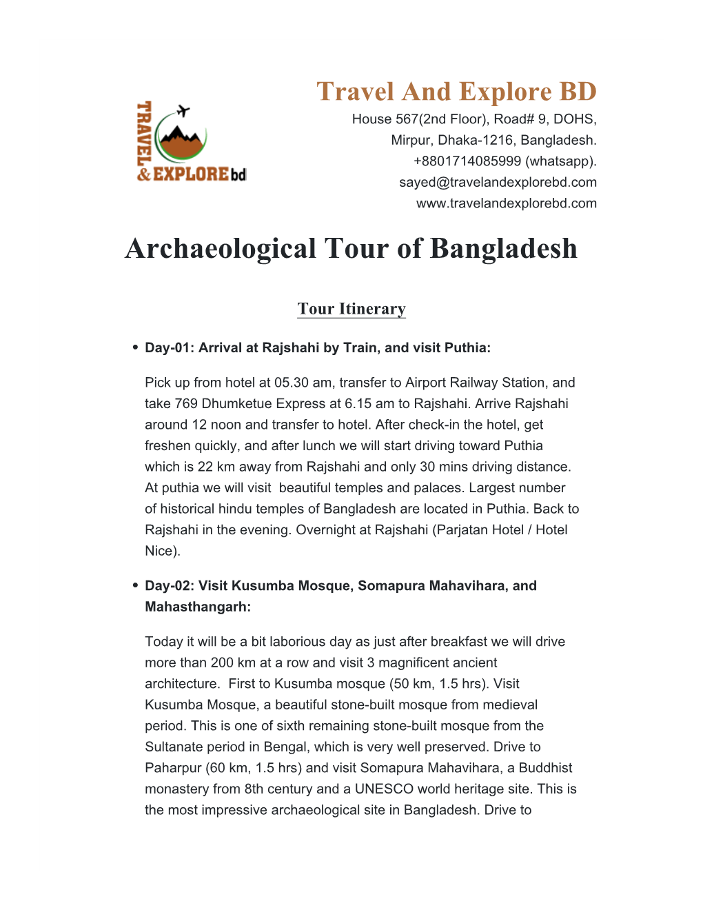 Archaeological Tour of Bangladesh