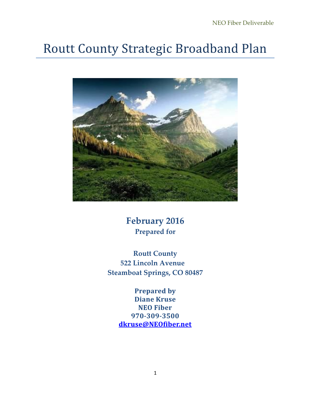 Routt County Strategic Broadband Plan