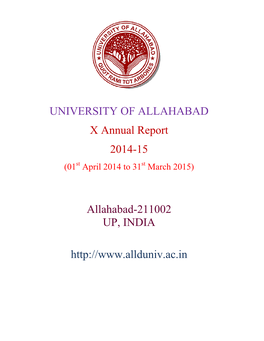 6. Report of the Constituent Colleges of University of Allahabad 111