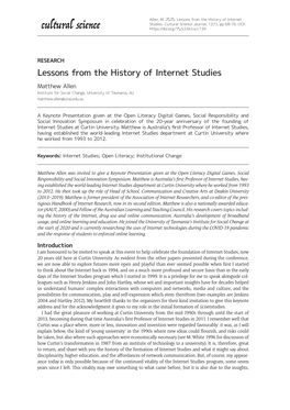 Lessons from the History of Internet Studies