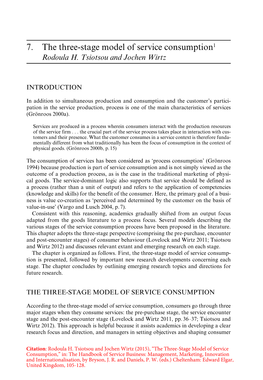 7. the Three- Stage Model of Service Consumption1