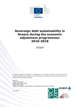 Sovereign Debt Sustainability in Greece During the Economic Adjustment Programmes: 2010-2018