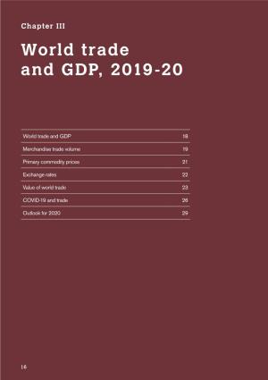 Chapter III World Trade and GDP, 2019-20