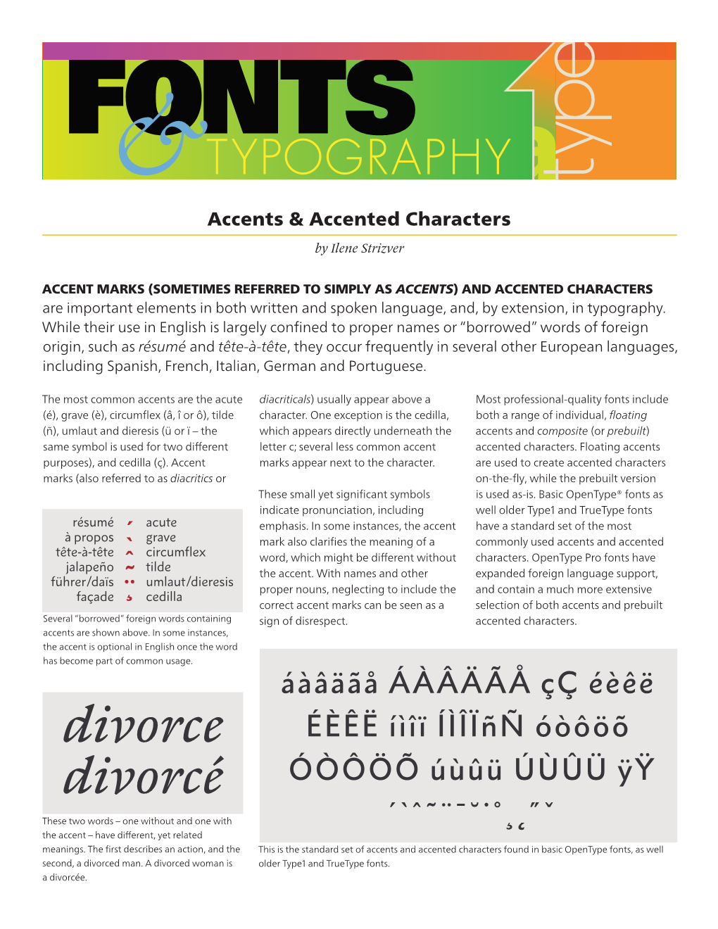 Accents & Accented Characters