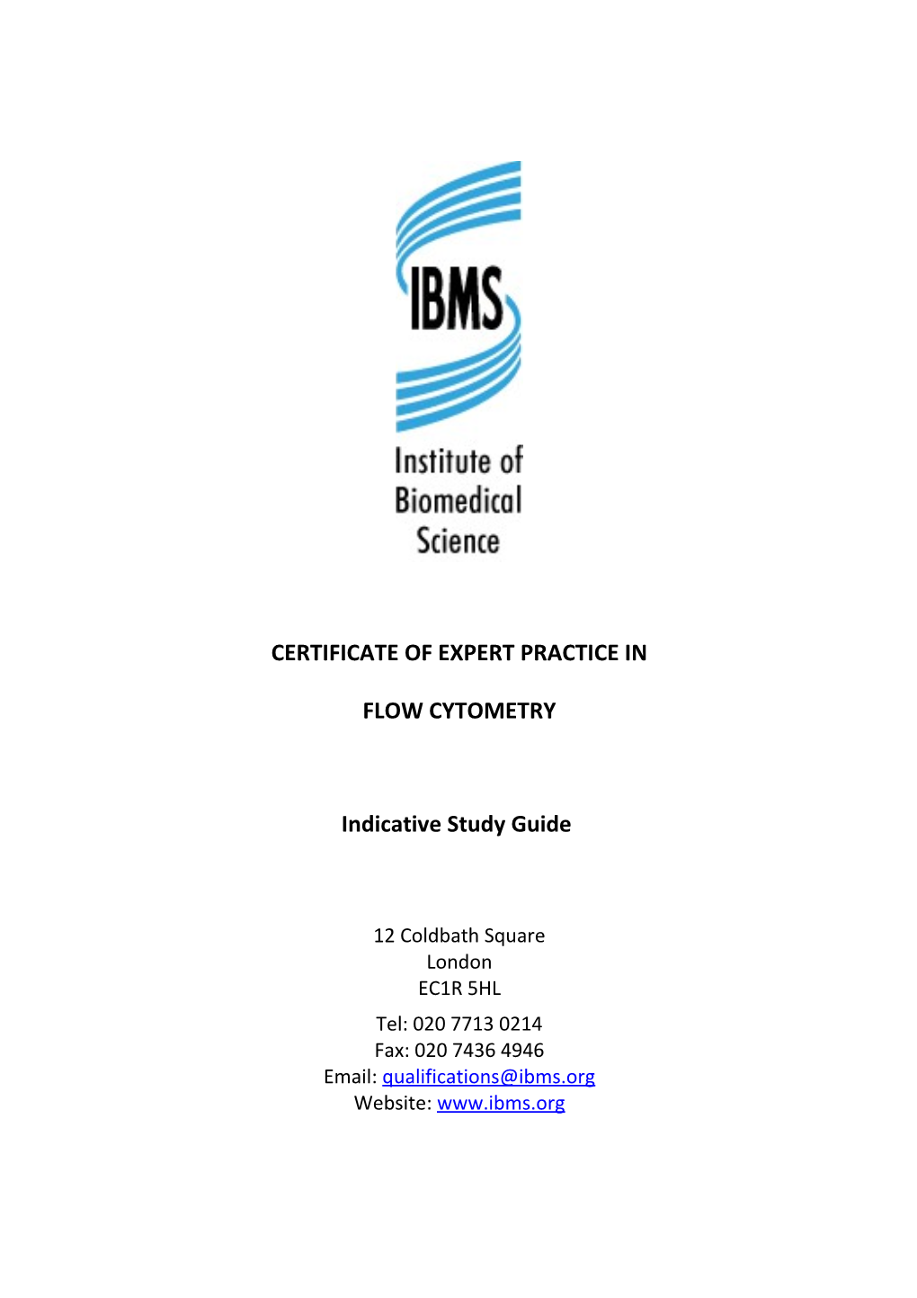 Bms Training in Immunocytochemistry Logbook for General Certificate of Competence