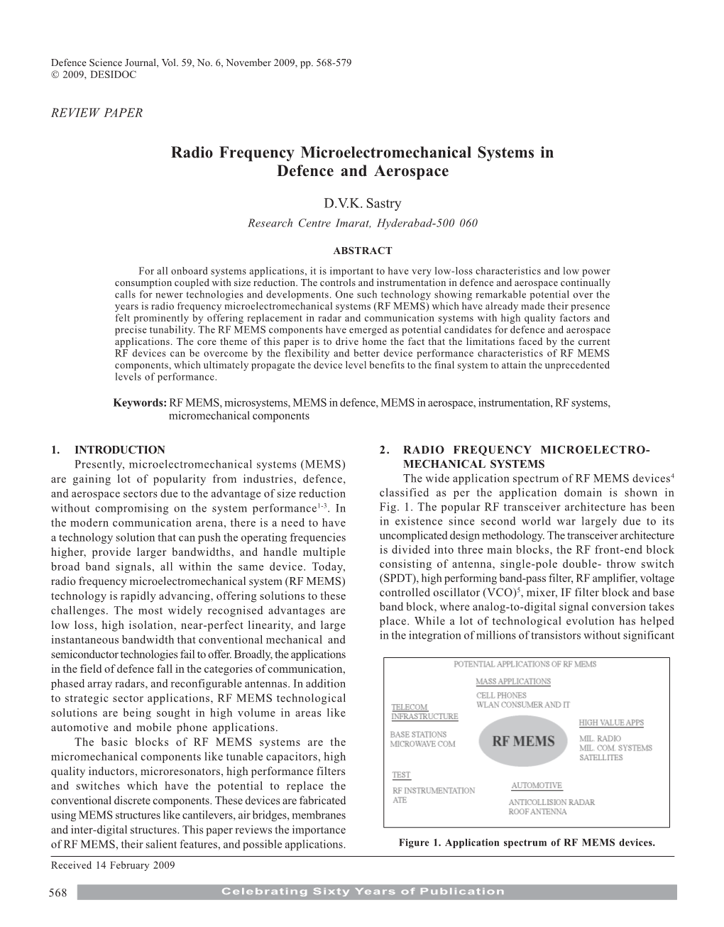 Radio Frequency Microelectromechanical Systems in Defence and Aerospace