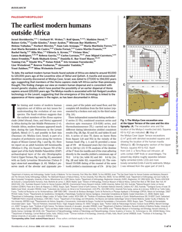 The Earliest Modern Humans Outside Africa