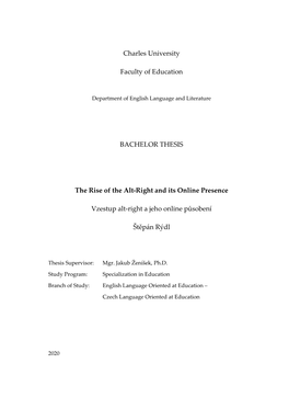 Charles University Faculty of Education BACHELOR THESIS The