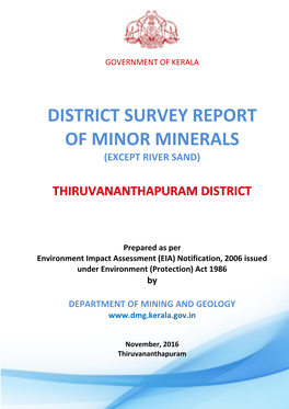 District Survey Report of Minor Minerals (Except River Sand)