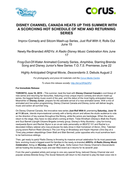 Disney Channel Canada Heats up This Summer with a Scorching Hot Schedule of New and Returning Series