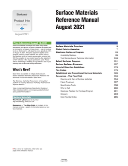 Surface Materials Reference Manual August 2021