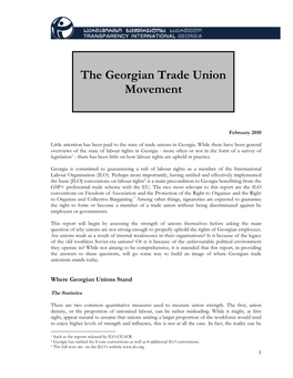The Georgian Trade Union Movement