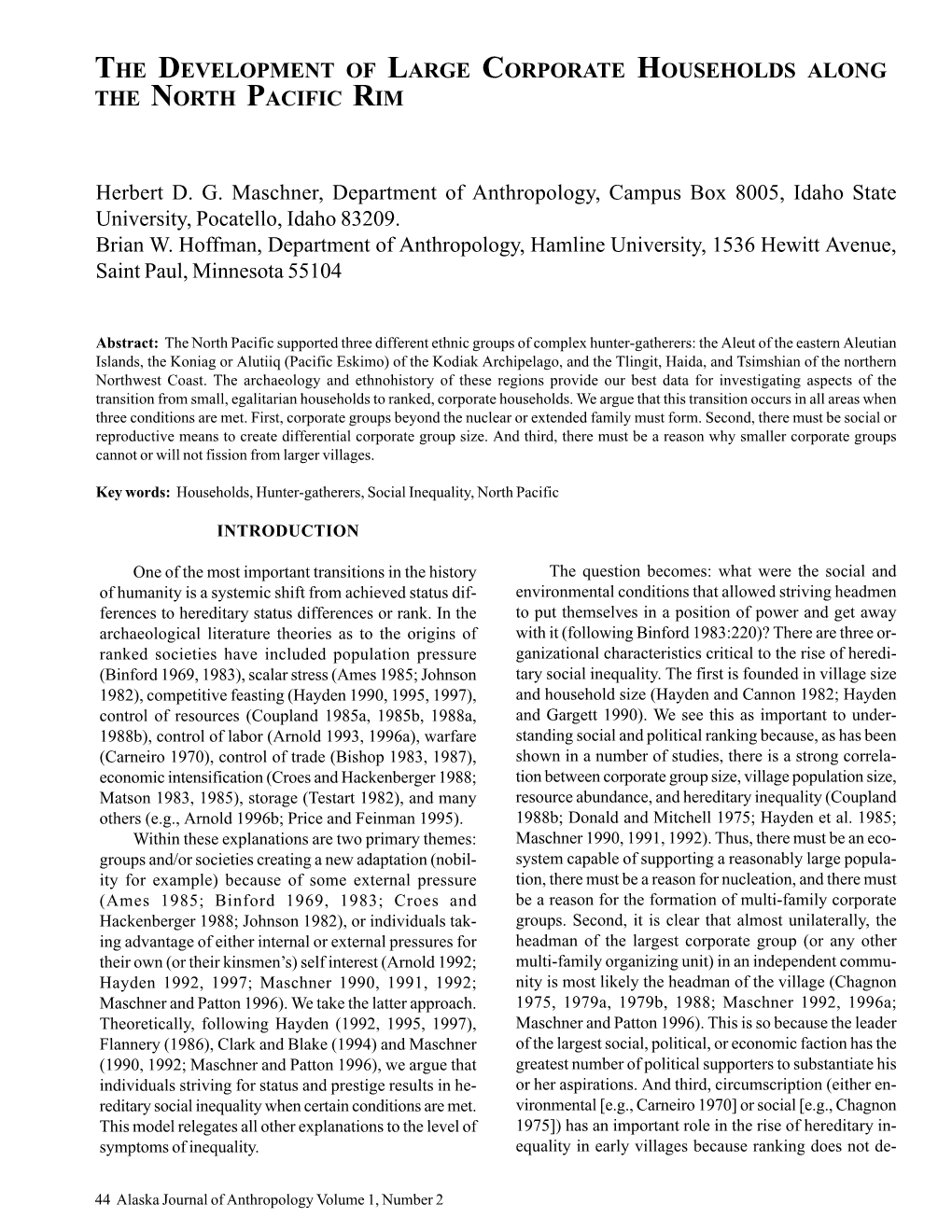 The Development of Large Corporate Households Along the North Pacific Rim