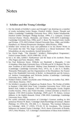 1 Schiller and the Young Coleridge