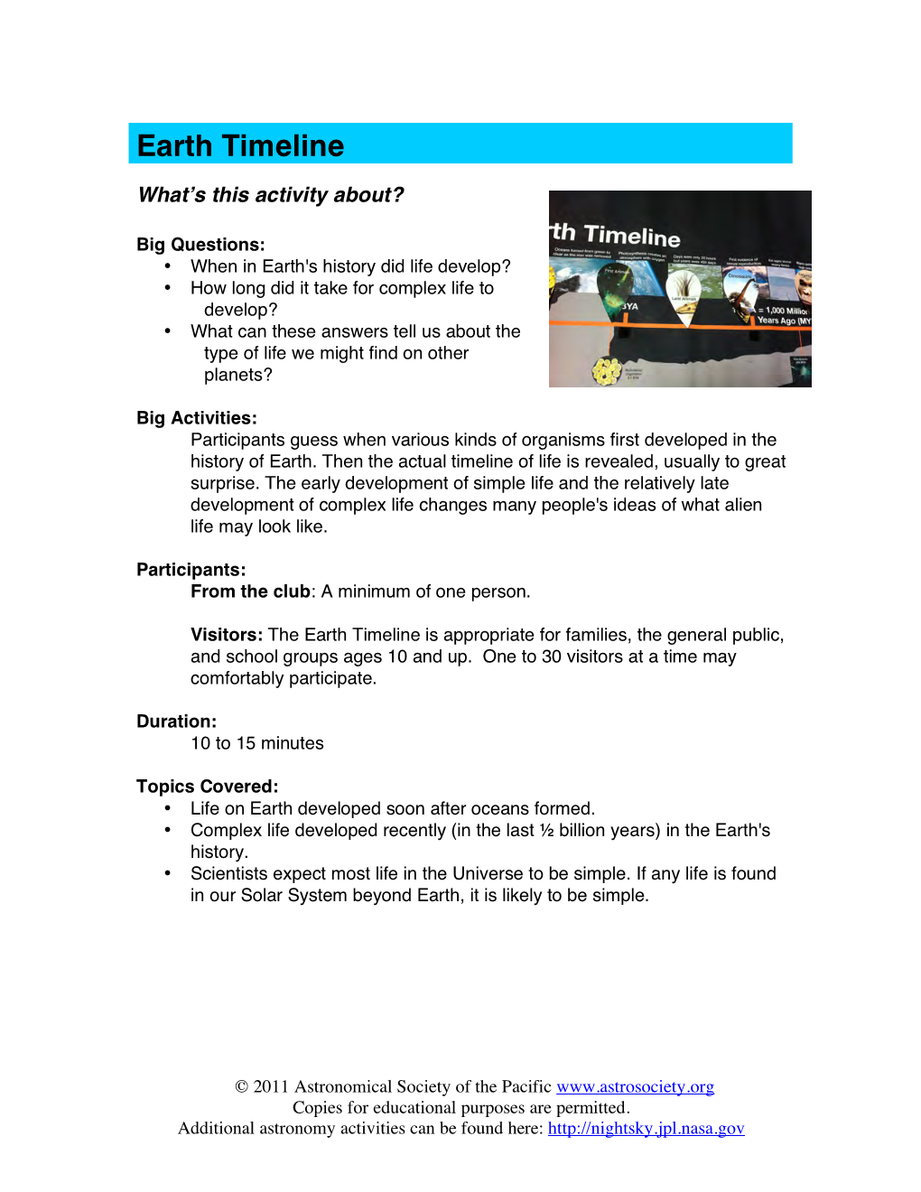 Earth Timeline