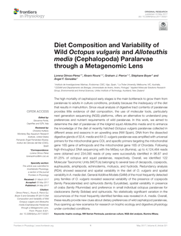 Diet Composition and Variability of Wild Octopus Vulgaris and Alloteuthis Media (Cephalopoda) Paralarvae Through a Metagenomic Lens