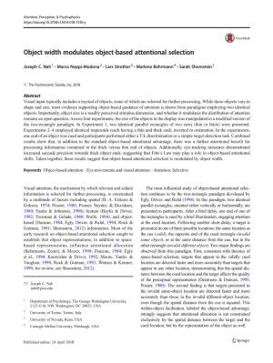 Object Width Modulates Object-Based Attentional Selection