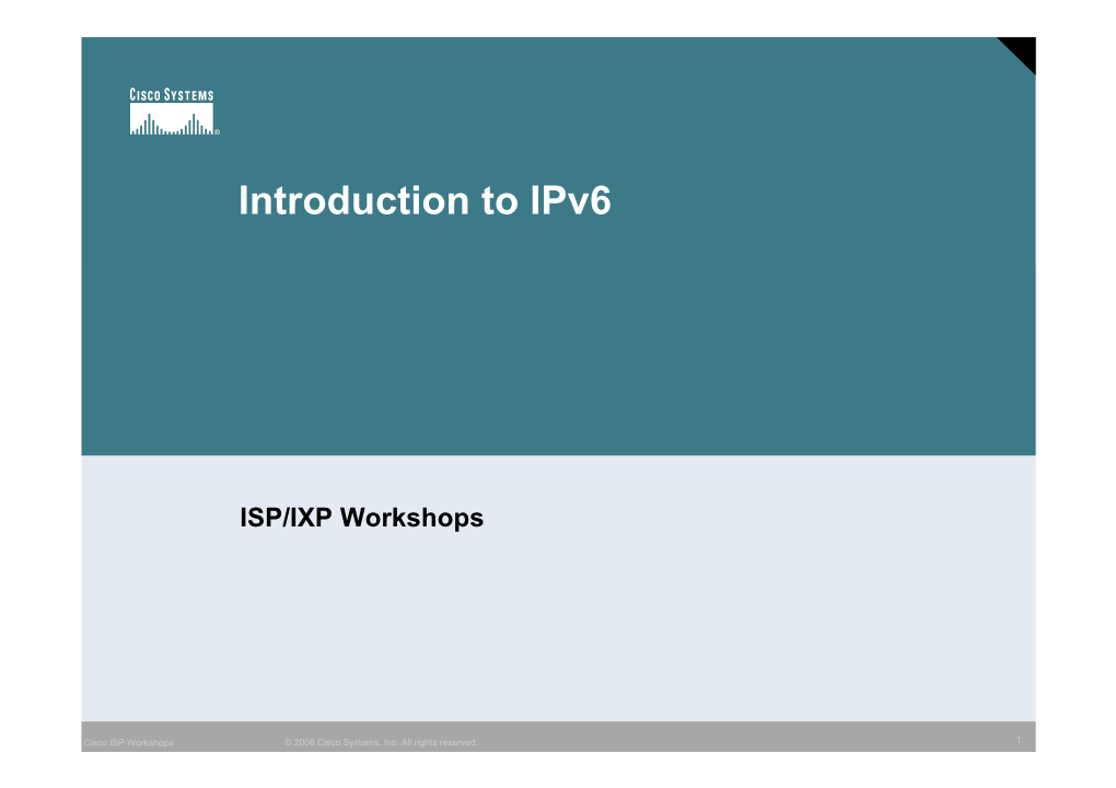 Introduction to Ipv6