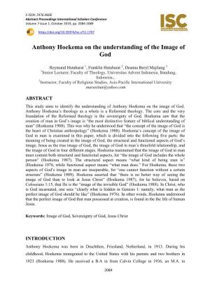 Anthony Hoekema on the Understanding of the Image of God