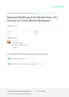 Quantum Modeling of the Mental State: the Concept of a Cyclic Mental Workspace