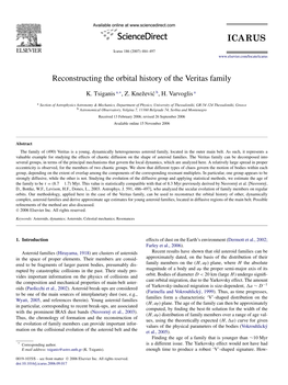 Reconstructing the Orbital History of the Veritas Family