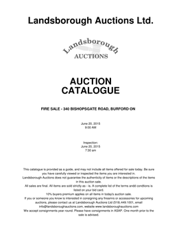 Auction Catalogue