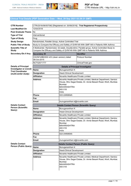 Clinical Trial Details (PDF Generation Date :- Sun, 05 Sep 2021 04