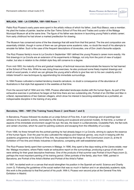 LA CORUÑA, 1891-1895 Room 1 Pablo Ruiz Picasso's Early Years